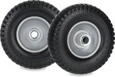 Relaxdays kruiwagenwiel 2.50-4 - set van 2 - zonder as - rubber - reservewiel stalen velg