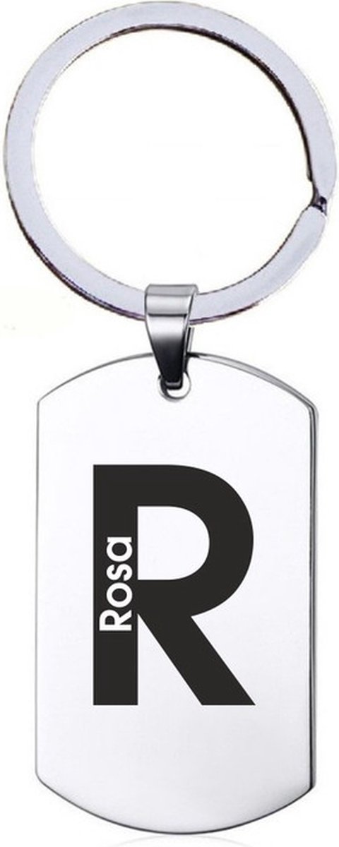 Naamkado - Rosa - RVS Sleutelhanger
