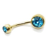 Navel Piercing - Goud Met Steentjes