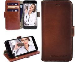 Bouletta iPhone 5(S) & iPhone SE (1st generation) hoes - Leer BookCase Bruin (Burned Cognac)