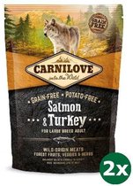 2x1,5 kg Carnilove salmon / turkey adult large breed hondenvoer