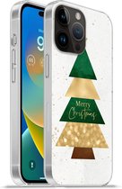 Geschikt voorApple Iphone 14 Pro Max hoesje - Kerstboom - Merry Christmas - Spreuken - Quotes - Kerst - Siliconen Telefoonhoesje