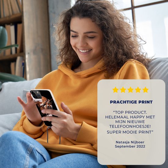 Étui téléphone Convient pour Apple iPhone 14 Pro - Cheval - Licol - Taches - Siliconen - Crossbody - Coque arrière avec cordon - Étui téléphone avec cordon - Étui avec corde Étui téléphone