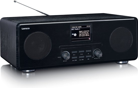 Lenco DIR-261BK - Internet / DAB+ FM Radio met CD-speler en Bluetooth, zwart