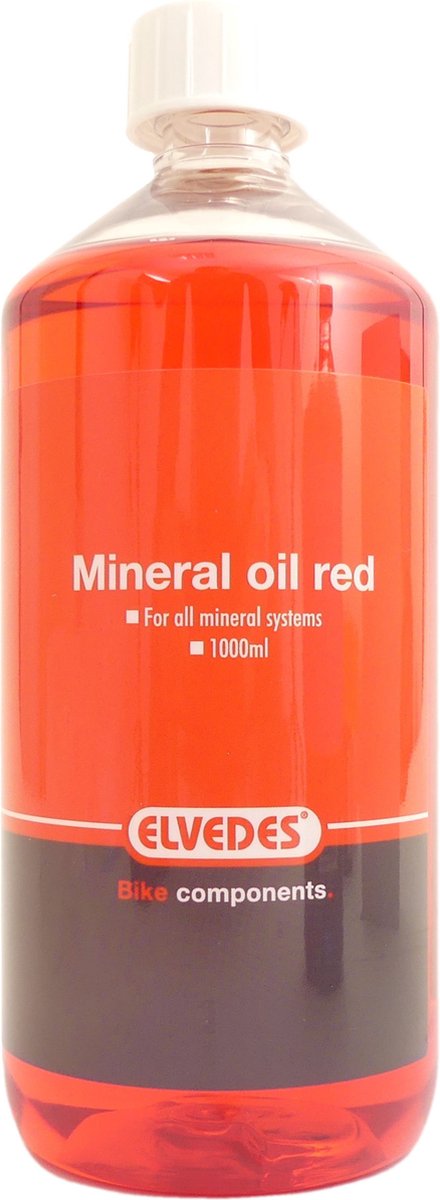 Elvedes Minerale olie voor remsystemen - 1000ml - Rood - Geschikt voor Shimano systemen