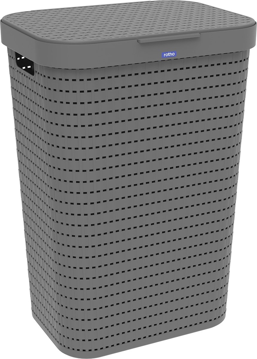 Goedkoopste Rotho - Wasmand / Wasverzamelaar 55 l COUNTRY antraciet