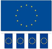 Bellatio Decorations - Vlaggen versiering set - Europa - Vlag 90 x 150 cm en vlaggenlijn 5 meter