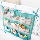 Baby Ledikant Organizer 54 x 49 cm - Boxzak - Groen Ontwerp Badkamer Organiser - Opbergbox - Baby bed Organizer - 9 Pockets Multifunctional