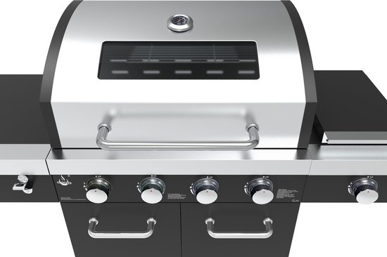 El Fuego Kingston 4.1 gasbarbecue met steakzone - LED knopverlichting - RVS - Zwart van El Fuego — afbeelding 2