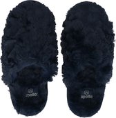 Dames instap slippers/pantoffels donker blauw maat 41-42