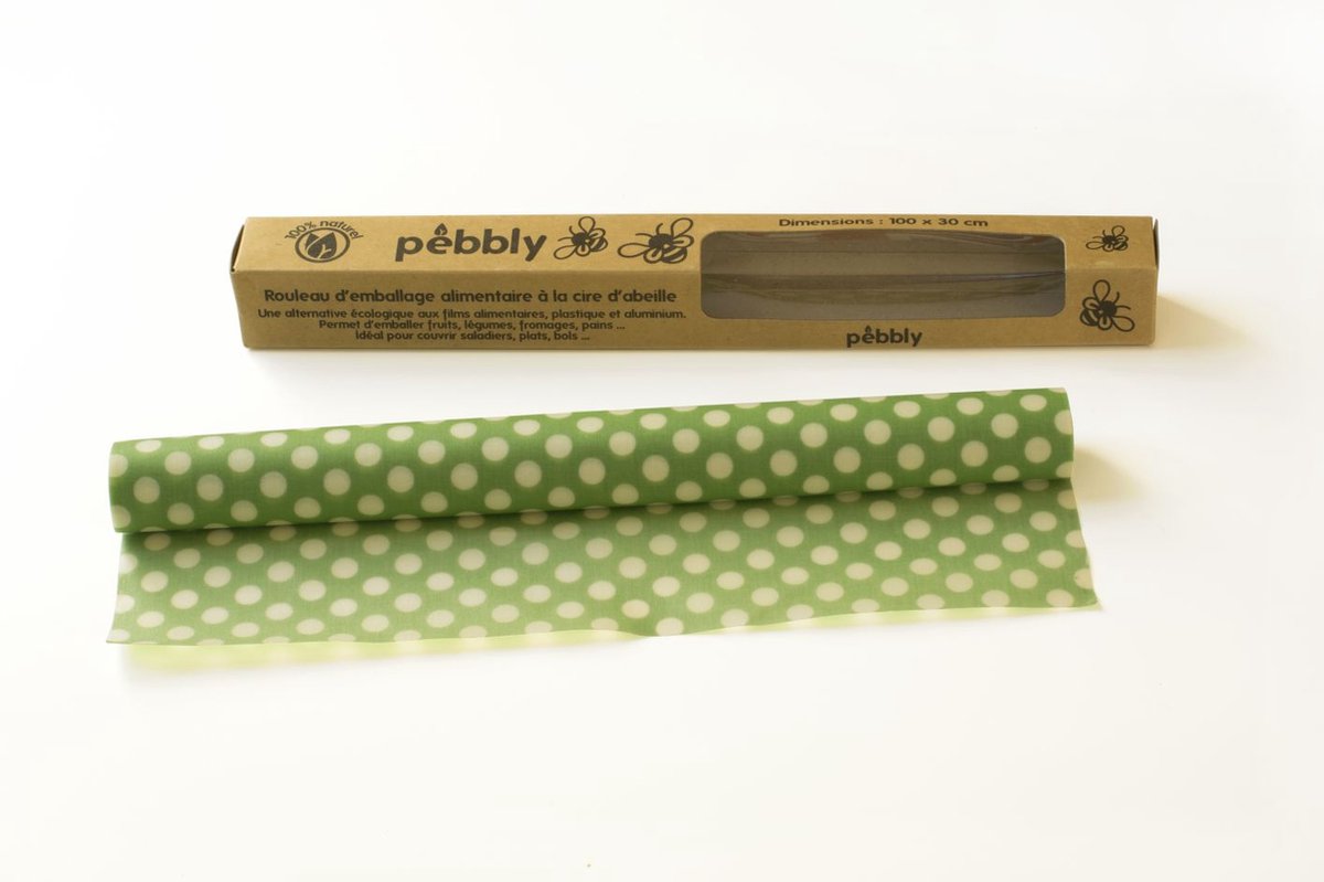 Pebbly - Beeswax Wikkelrol - Biologisch katoen - Wit -
