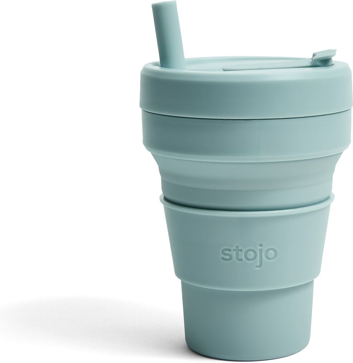 Stojo - Biggie Cup - Koffie / Theebeker - 470 ml - Herbruikbaar - Opvouwbaar - Aquamarine