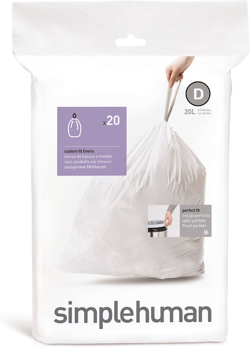 Simplehuman Afvalzakken Code D - 20 Liter (20 stuks)