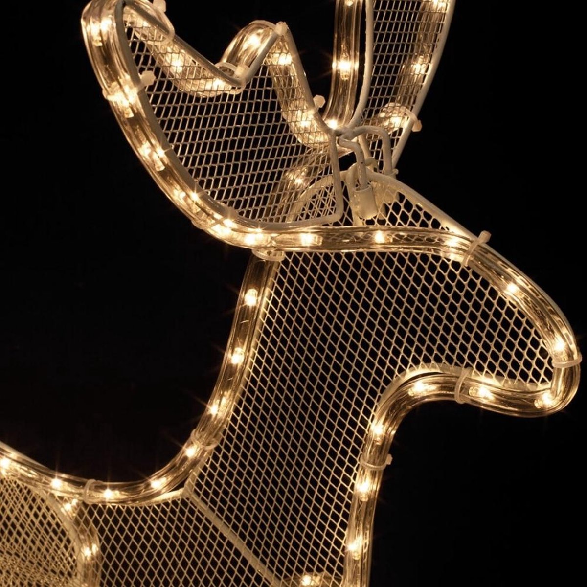 VIDAXL Decoration de Noël Renne et traîneau 100 LED exterieur blanc pas  cher 