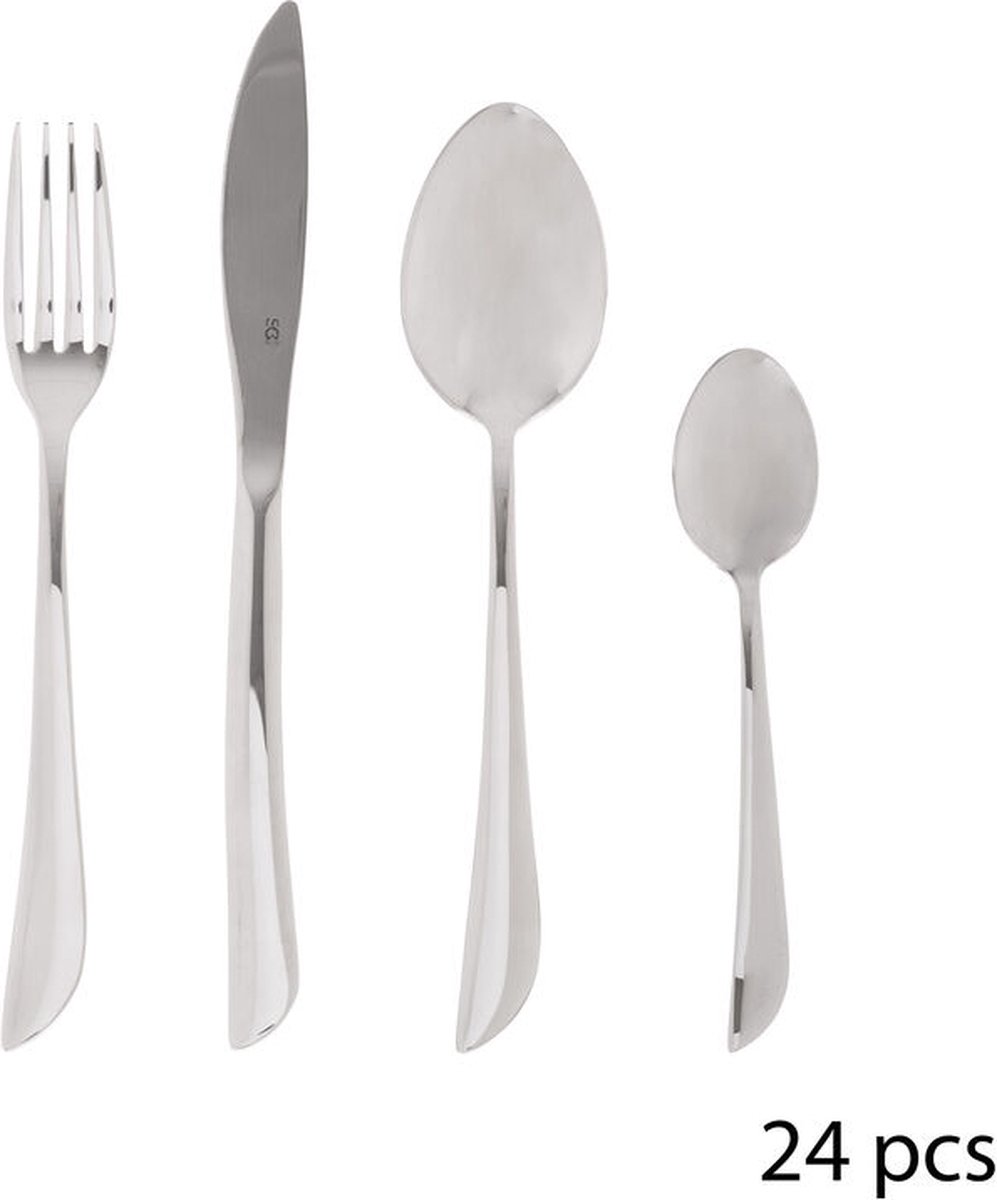 Bestek set 24-delig RVS zilver