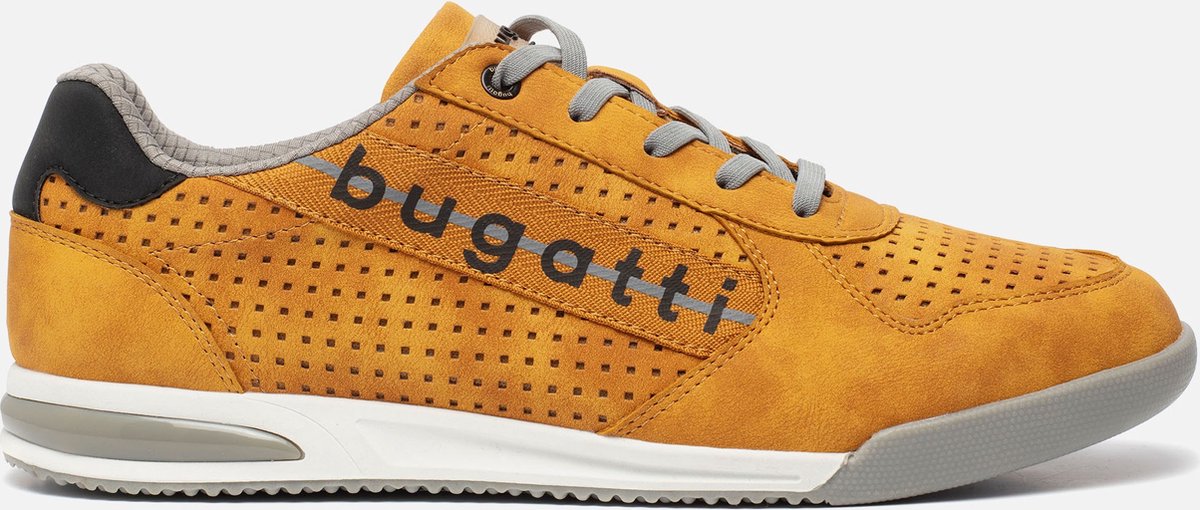 Bugatti - Trevor Sneakers Heren - Imitatieleer - Geel - Maat 42 | bol.com