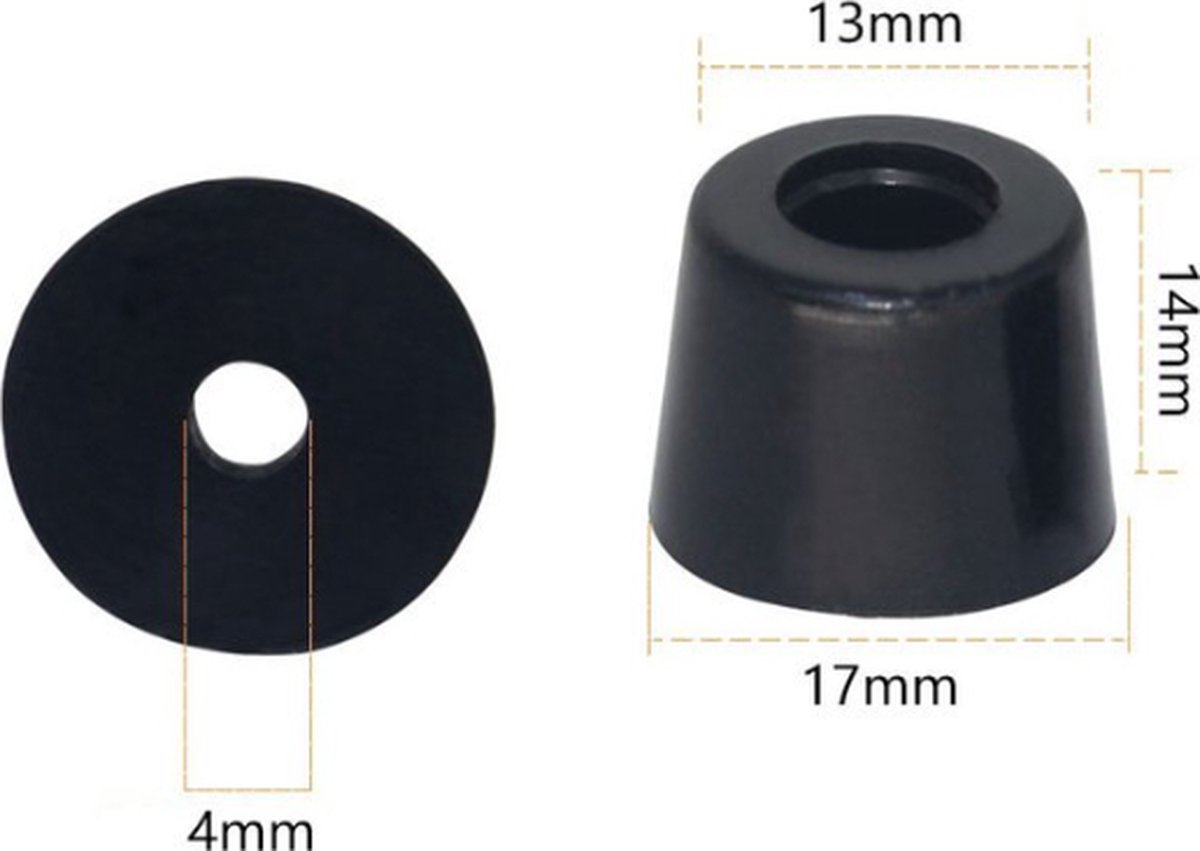 Rubberen Voetjes Voor Vespa 50 Special – Diameter 20 Mm, Zwart – Vervanging Voor De Middenstandaard – Beschermt Tegen Krassen, OEM-kwaliteit