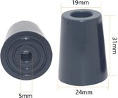 FSW-Products - 1 Stuk - Rubberen Voetjes - Onderzetters - Rubber Dopje - Meubelonderzetter - Trillingsdempers - Antislip - Deurstopper - 24 x 19 x 31 mm