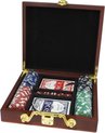 Afbeelding van het spelletje Pokerset Luxe in houten koffer - Texas Holdem Poker set in kist