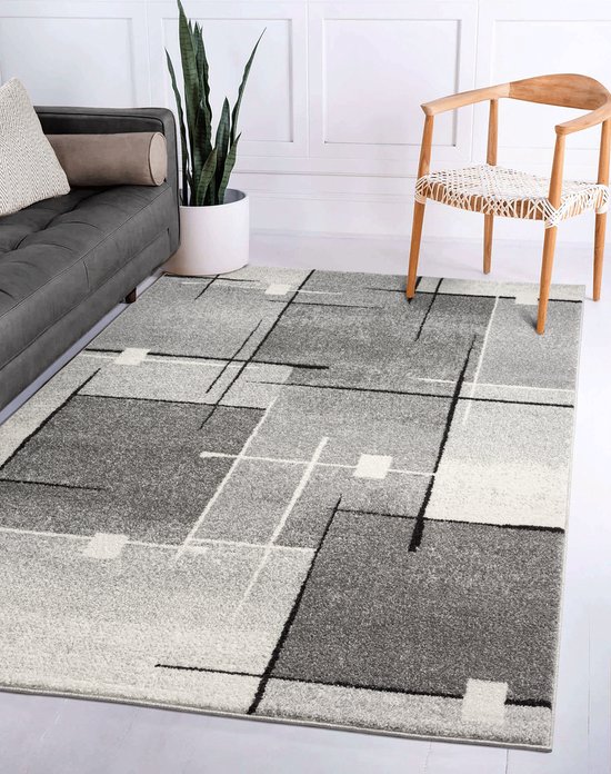 Modern Design Tapijt Hanse Home Tapijt Laagpolig | Zwart Crème Strepen | 160x230 Cm | Voor Woonkamer En Slaapkamer 160x230 Tapijt