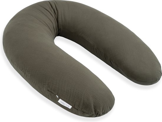 Voedingskussen - Baby's Only Voedingskussen - Zwangerschapskussen - Zijslaapkussen - Lichaamskussen Breeze - Khaki - 160 cm