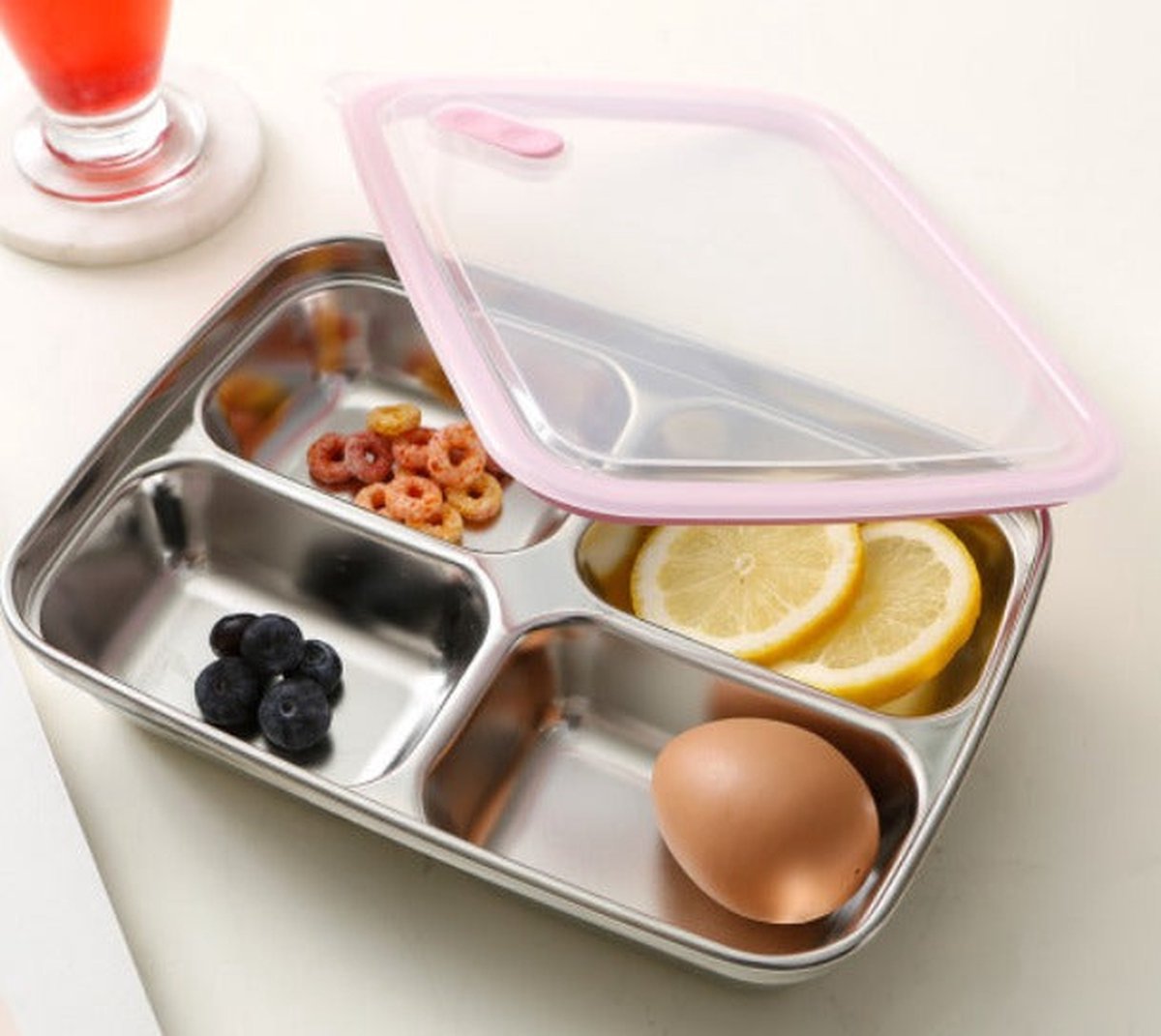 Korean Lunchbox Food Tray with a lid 1500ml Stainless