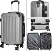 Travelsuitcase - Handbagage koffer Avalon - Reiskoffer met cijferslot - Stevig ABS - Zilver - Maat S ca. 58x35x23 cm