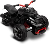 Elektrische kinderauto driewieler trike zwart, met bluetooth en Rubberen banden