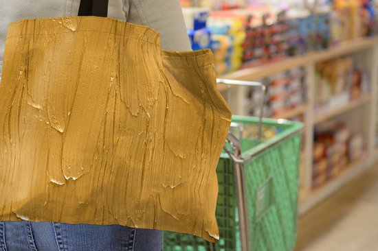 Sac bandoulière - Sac de plage - Shopper Peinture - Motifs - Ocre - 50x40 cm - Sac coton