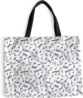 Sac bandoulière - Sac de plage - Shopper Notes de musique - Motifs - Musique - 50x40 cm - Sac en coton