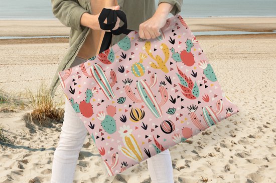 Sac Bandoulière - Sac De Plage - Shopper Plantes - Motifs - Cactus - 50x40 cm - Sac Coton