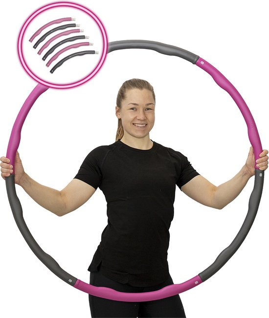 Matchu Sports - Fitness hoelahoep - Waist trainer - Weighted hula hoop - Buikspieren - 1.2 KG - Ø 100 cm - Paars/Grijs - Matchu Sports