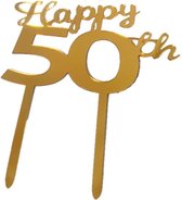 Happy 50th Cake Topper (Goud)