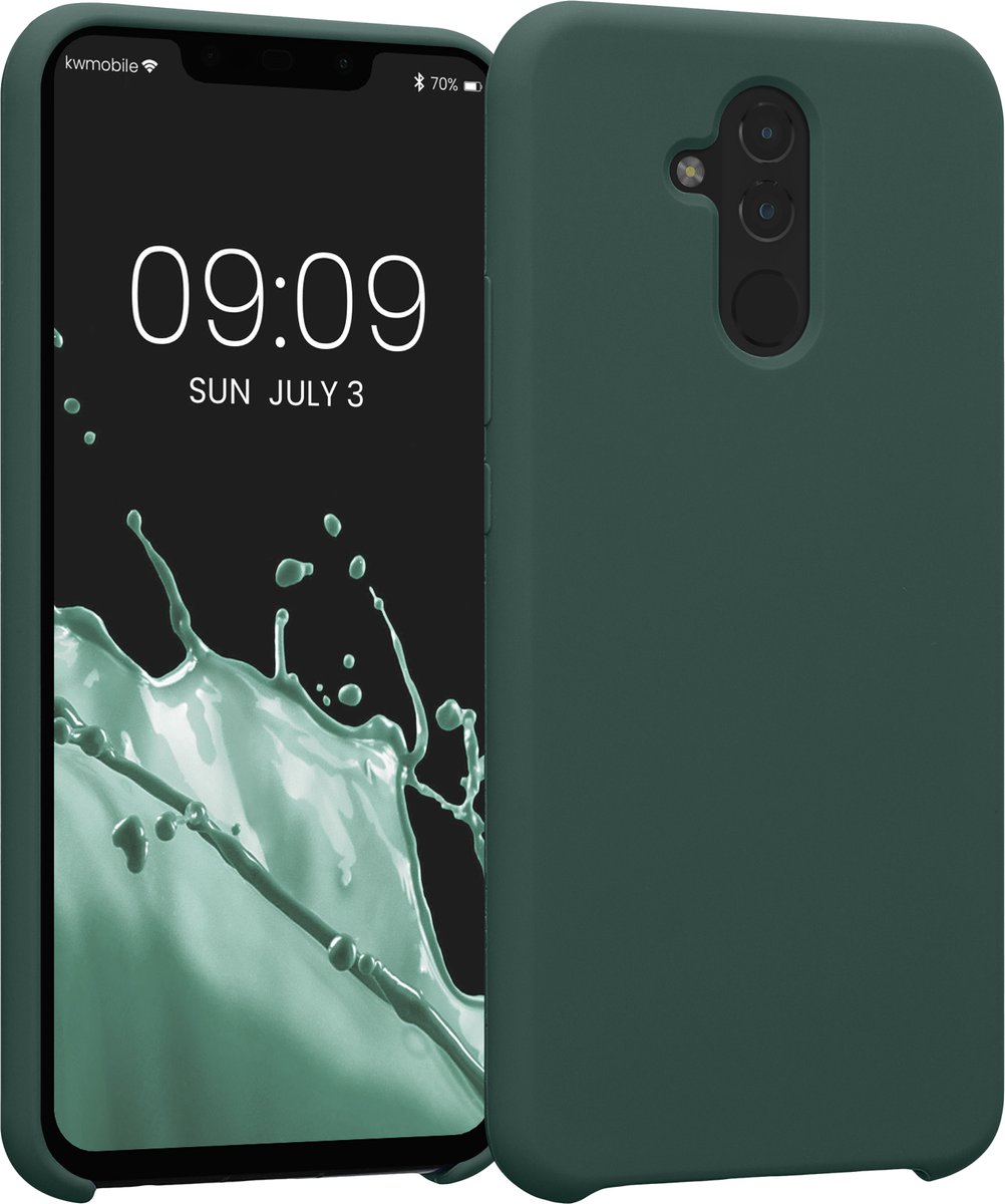 kwmobile telefoonhoesje voor Huawei Mate 20 Lite - Hoesje met siliconen coating - Smartphone case in mosgroen