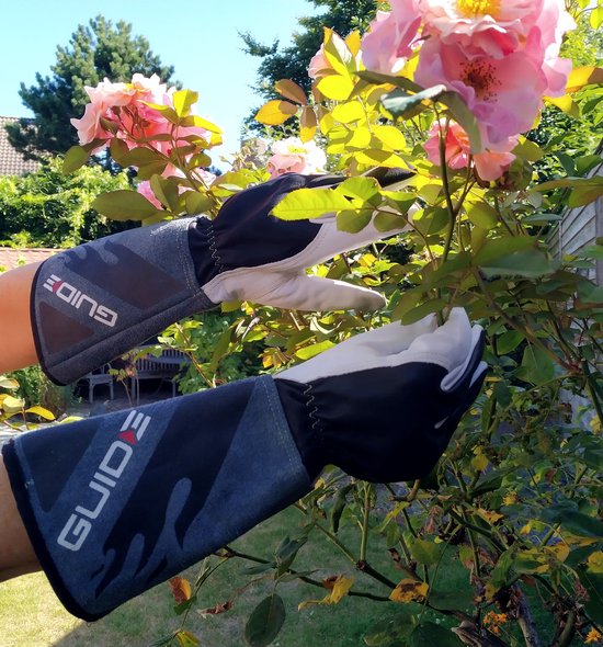 Guide gant de jardinage rose gant cuir, avec manchette longue - taille M |  bol.com