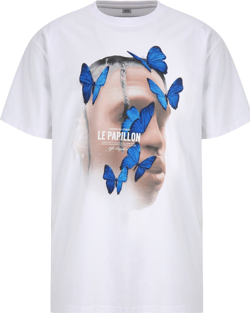 Mister Tee Le Papillon Oversize Heren T-shirt L Wit