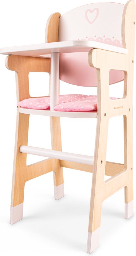 Chaise haute en bois New Classic Toys - Chaise haute pour poupée | bol.com