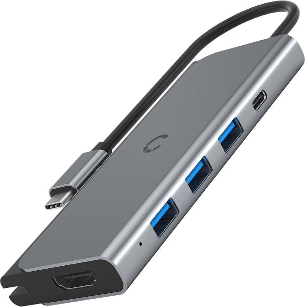 Cygnett USB-C naar HDMI / USB-A / USB-C / SD Card Adapter 0.15 Meter - Grijs