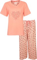 Tenderness Dames Pyjama - Katoen - Licht Oranje - Maat XXL