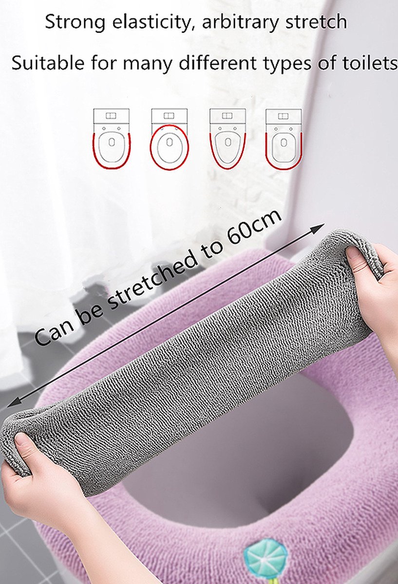 Housse de WC,1pcs Housse de Siège de Toilette Abattant WC Coussin Lavable  Toilet Seat Cover Cushion Toilet Cover 