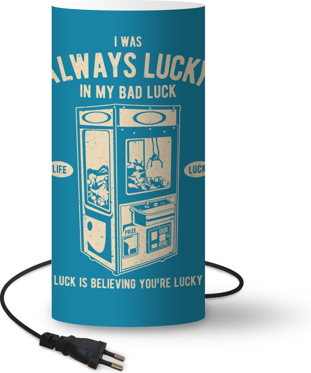 Lamp - Nachtlampje - Tafellamp slaapkamer - Grijpmachine - Vintage - Simpel - 54 cm hoog - Ø24.8 cm - Inclusief LED lamp