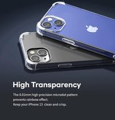 HB Hoesje Geschikt voor Apple iPhone 13 Transparant & Volledige Glazen Screenprotector - Extra Stevig Anti-Shock Hybrid Back Cover