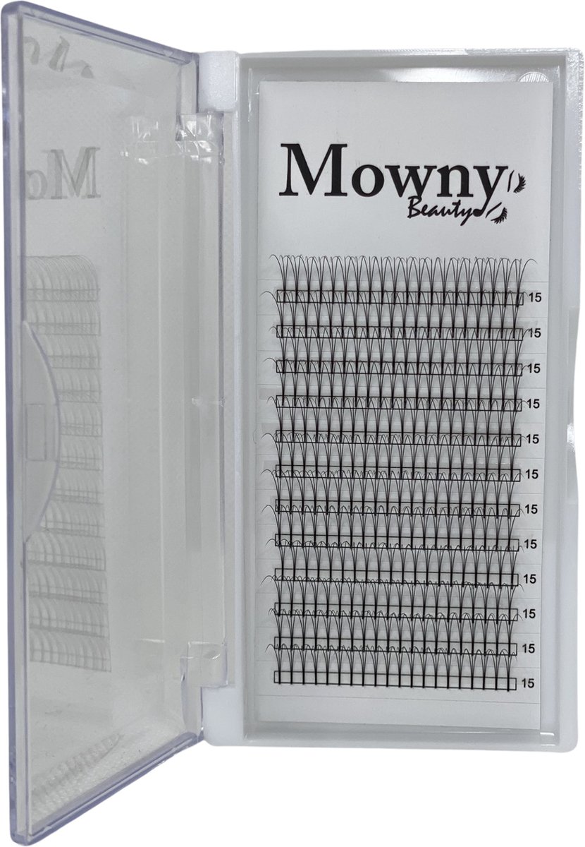 Mowny Beauty - Wimperextensions - 3D Premade Fans - 15mm 0,10mm C-krul - Natuurlijke Wimperextensions - Russisch Volume