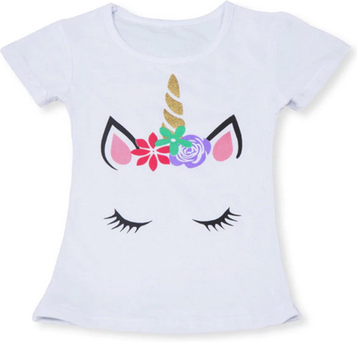 Eenhoorn tshirt meisje - eenhoorn shirt - Unicorn T-shirt - maat 110/116 / L - meisjes eenhoorn shirt 4 - 5 jaar