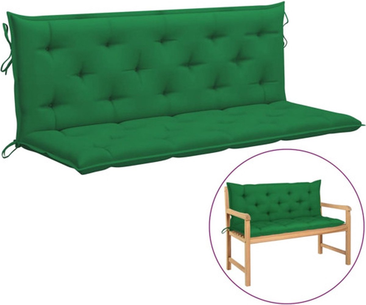 vidaXL - Tuinbankkussen - 150x(50+50)x7 - cm - oxford - stof - groen