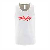 Witte Tanktop met “ BadBoy “ print Rood Size XXL