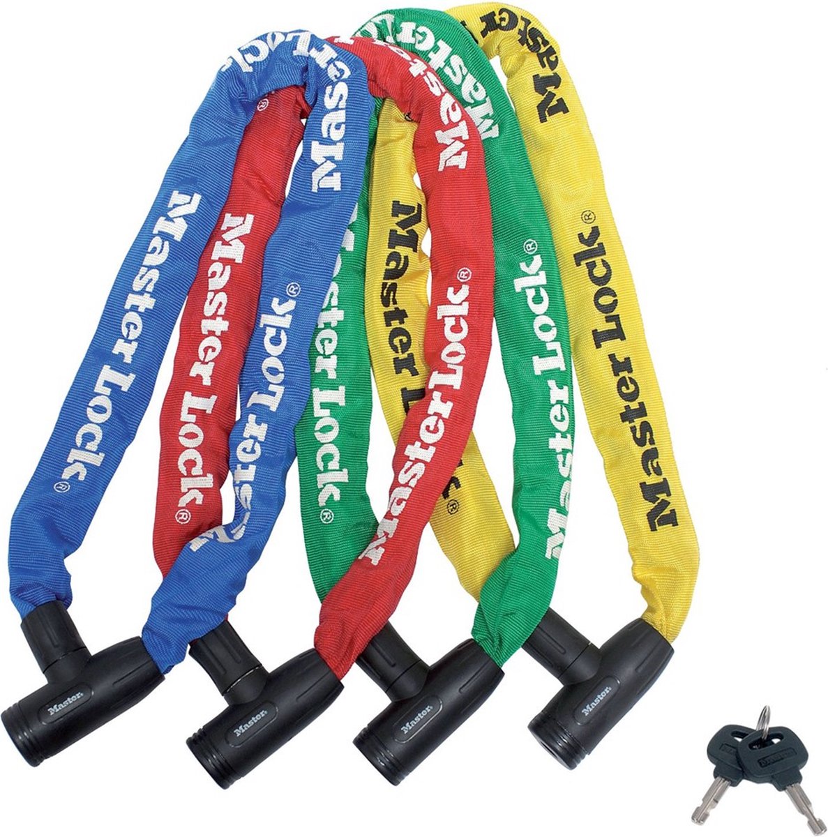 Masterlock Keyed steel chain 90cm x ~ 8mm w/2 keysnylon sleeve - colour : 2 blue - 8391EURDPROCOL