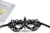 WiseGoods Luxe Masquarade Masker Dames - Gala Masque - Mask - Sexy Maskers - Maskertjes - Feest - Carnaval - Verkleedkleding Zwart