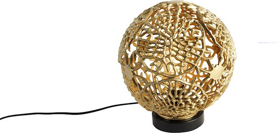 QAZQA maro - Art Deco Tafellamp - 1 lichts - H 28 cm - Goud/messing - Woonkamer | Slaapkamer | Keuken