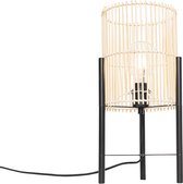 QAZQA natasja - Landelijke Tafellamp - 1 lichts - H 46 cm - Naturel - Woonkamer | Slaapkamer | Keuken